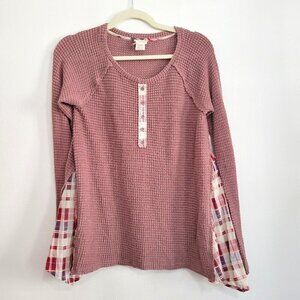 Waffle knit Casual Mauve top Size S